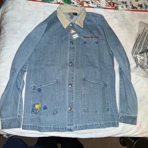 Disney Winnie the Pooh Denim Jacket Embroidered Silly Old Bear Size Small NWT